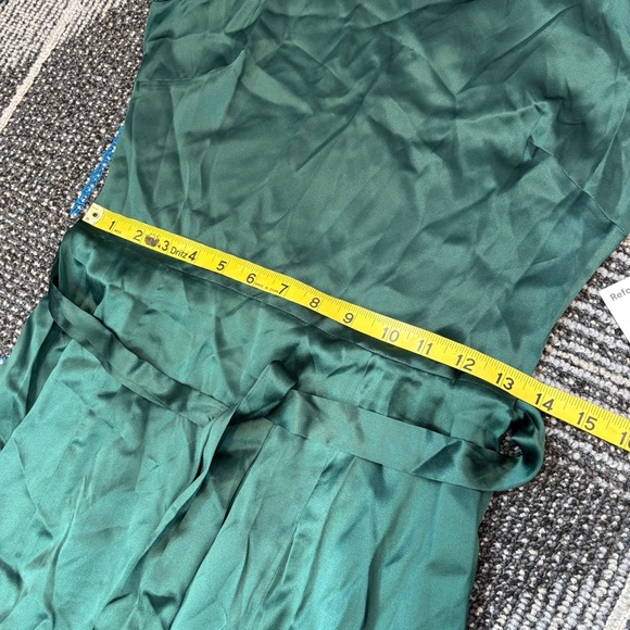 NWT Reformation Julius Midi Silk Dress size 6 Forest Green Silk - Picture 13 of 15